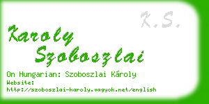 karoly szoboszlai business card