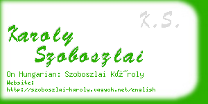 karoly szoboszlai business card